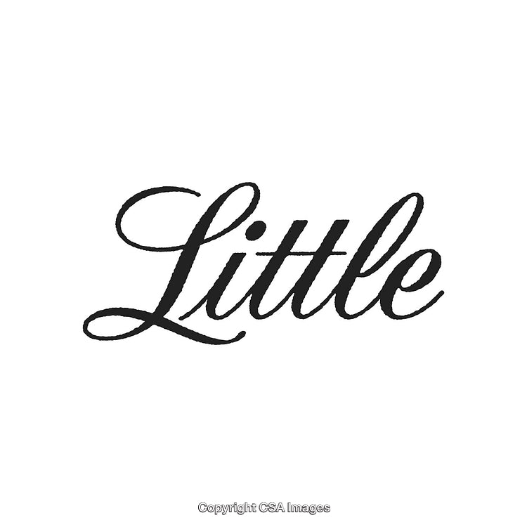 Elegant Handwritten Word 'Little' in Calligraphy on White Background