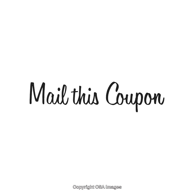 Minimalist Typography Design Emphasizing Coupon Mailing Instructions