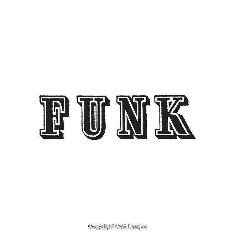 Vintage Typography Artwork Featuring the Word 'FUNK' in Bold Style
