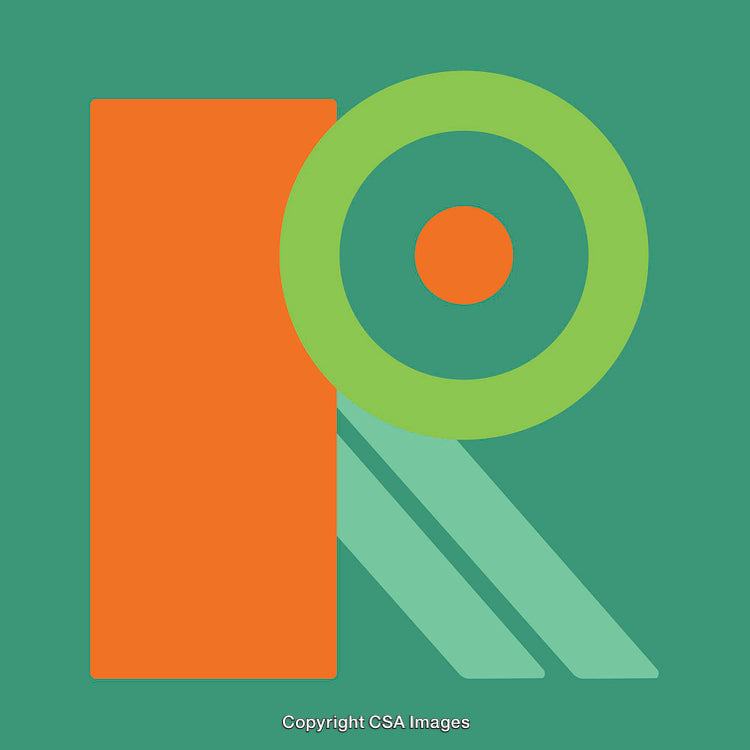 Colorful Geometric Design Featuring A Stylized Letter R