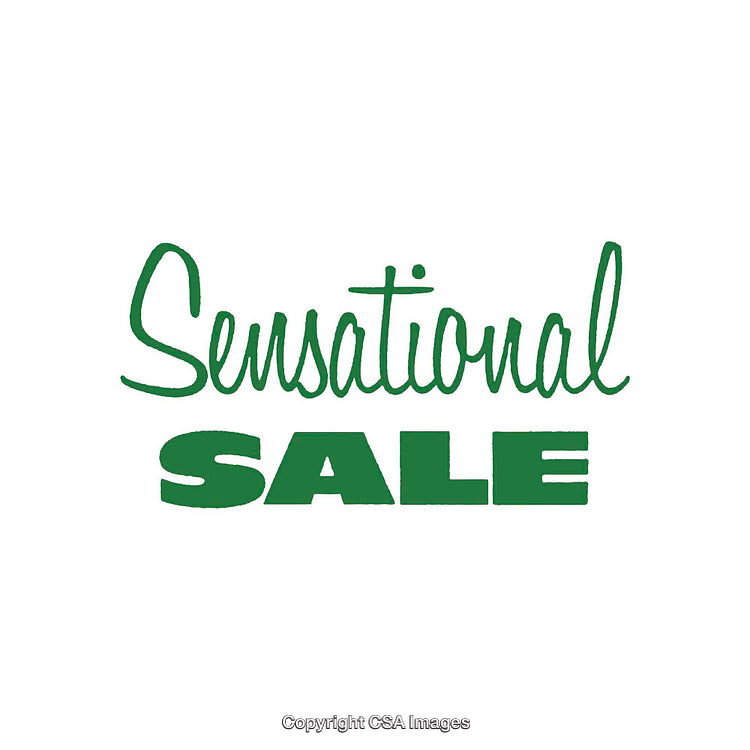 Sensational Sale Advertisement in Bold Green On White Background