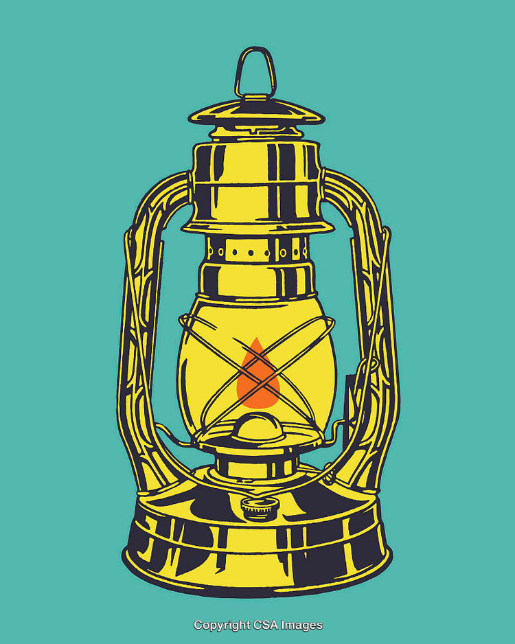 Colorful Artistic Lantern Illustration with Bright Yellow and Red Accents