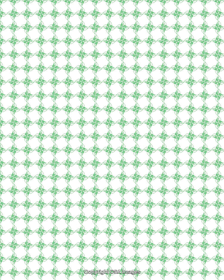 Abstract Green Pattern with Repetitive Geometric Shapes on White Background