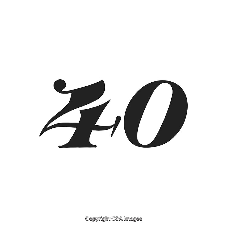 Elegant Typography Design Featuring the Number Forty in Stylish Black Font