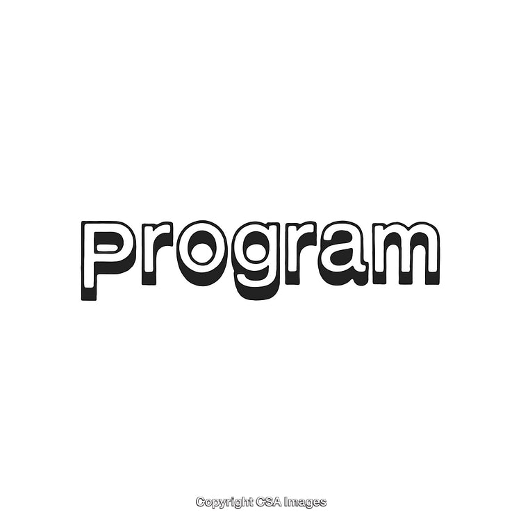Black And White Illustrated Word Art of the Word 'Program'