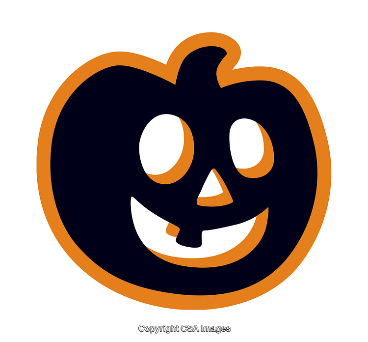 Halloween Cartoon Pumpkin Illustration with Jack-O'-Lantern Face