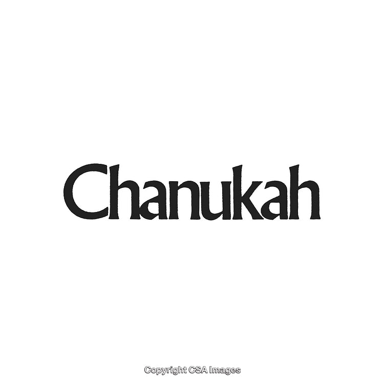 Elegant Black Typography Display of the Word Chanukah on White Background