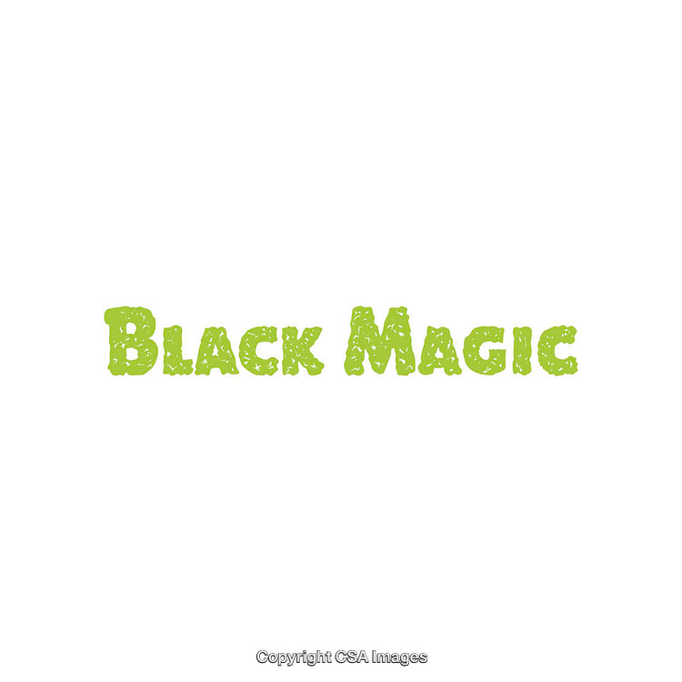 Green Text Illustration Featuring the Words 'Black Magic' in Unique Style