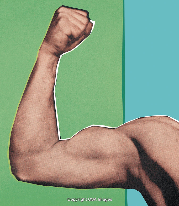 Close-Up of a Muscular Arm in Retro Artistic Style
