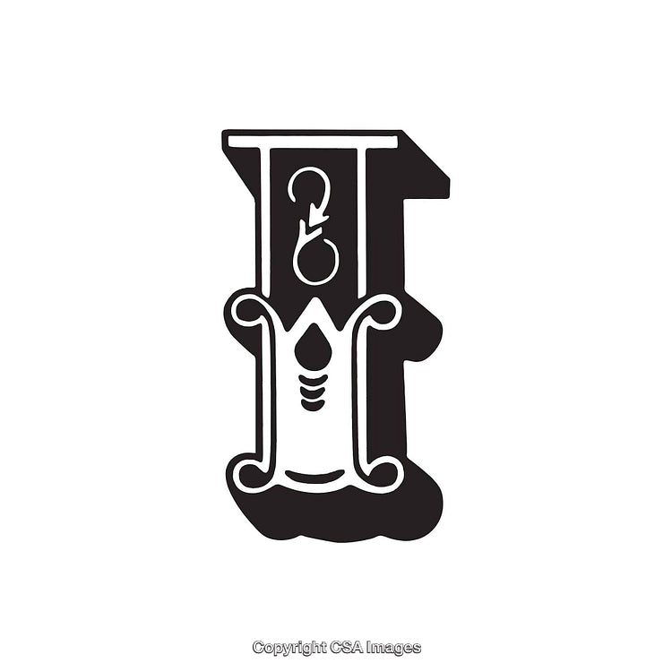 Artistic Black and White Design of the Letter I