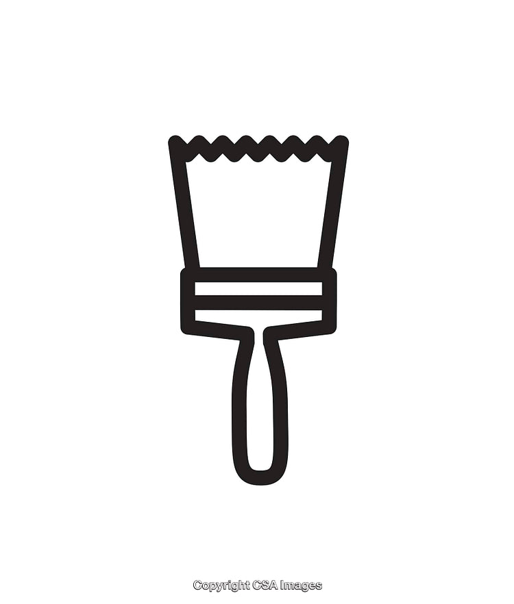 Minimalist Black and White Paint Brush Icon Design Illustration