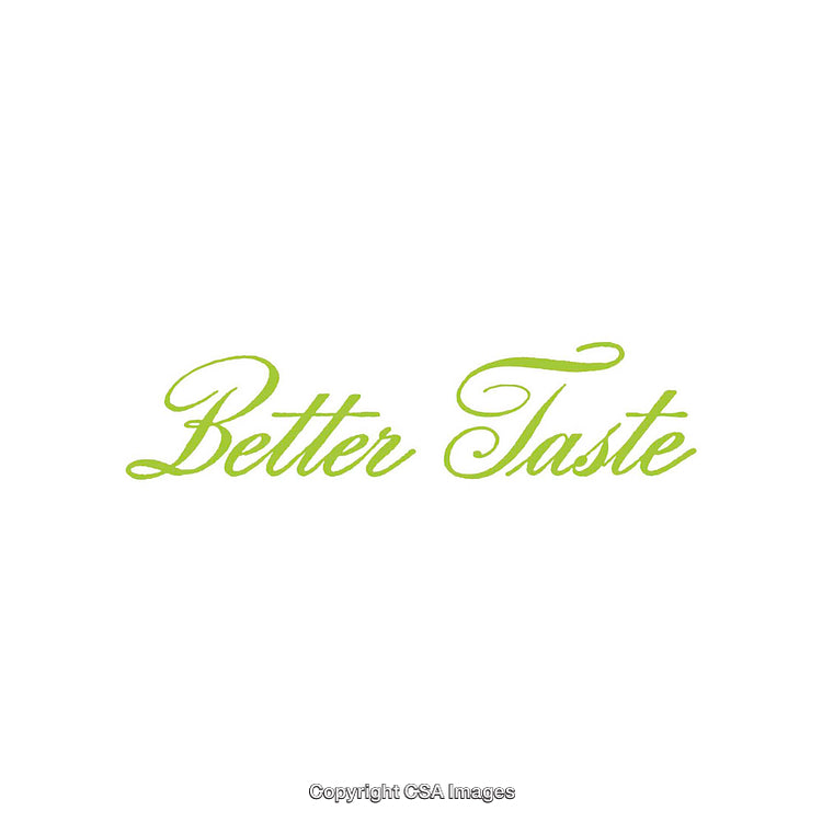 Elegant Green Script Typography Displaying 'Better Taste' on White Background