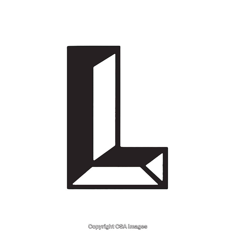 Abstract Geometric Letter L Typography Design in Bold Style