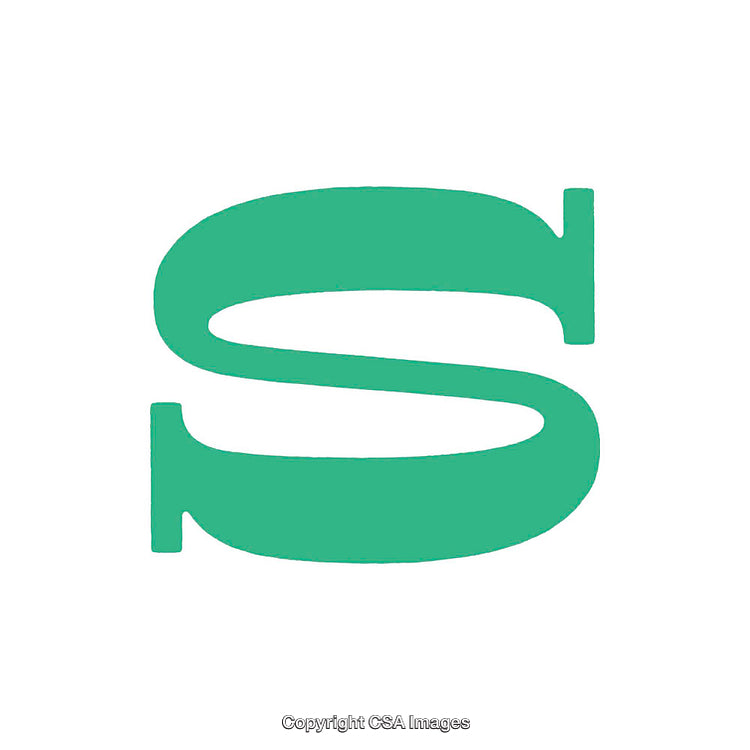 Stylized Green Letter S on a White Background