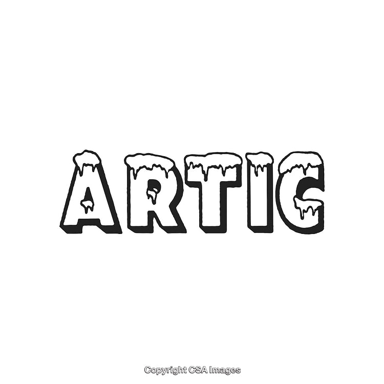 Artic Ice-Themed Typography With Snow-Covered Letters in a Monochrome Style
