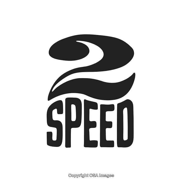 Stylized Bold Logo Design Featuring Number 2 and Speed Text in Black