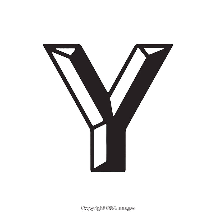 Stylized Illustration of the Letter Y With Bold Geometric Accents