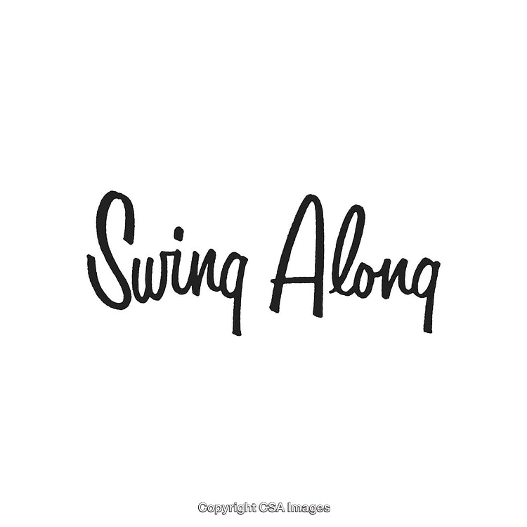 Stylish Handwritten Swing Along Text in Black on White Background