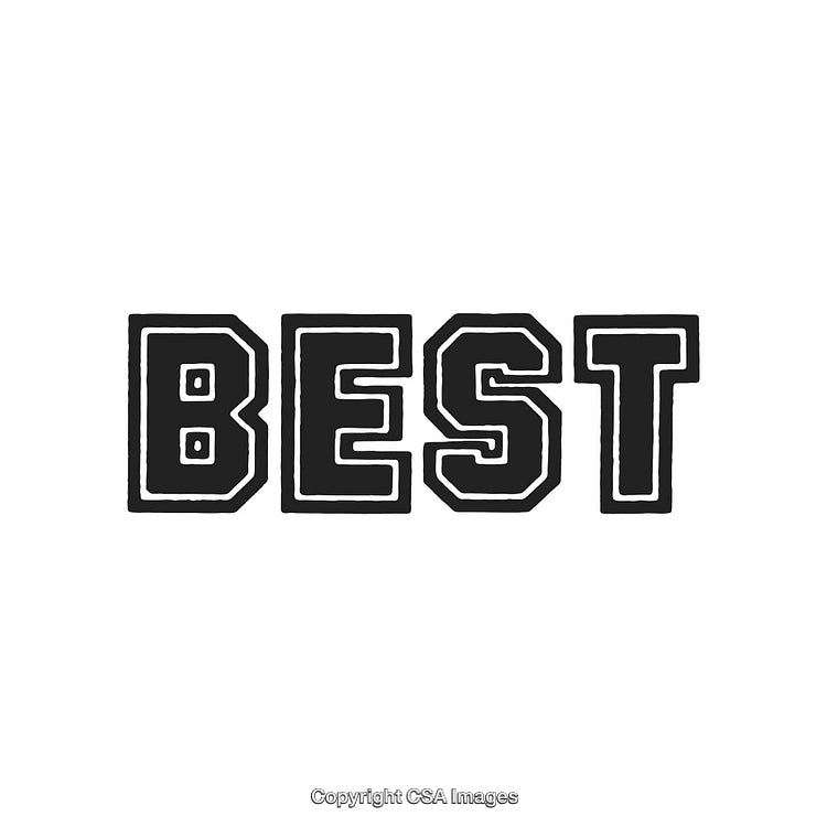 Bold Text Design Featuring The Word BEST in A Classic Black Outline Style