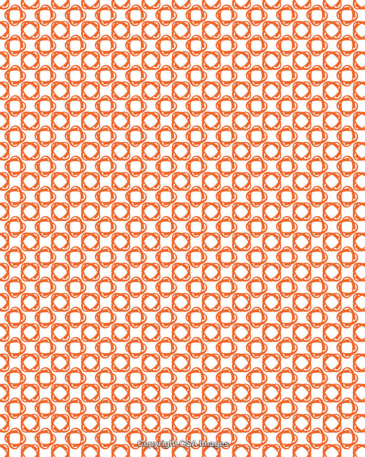 Red Circular Pattern Background with Geometric Shapes on White Surface