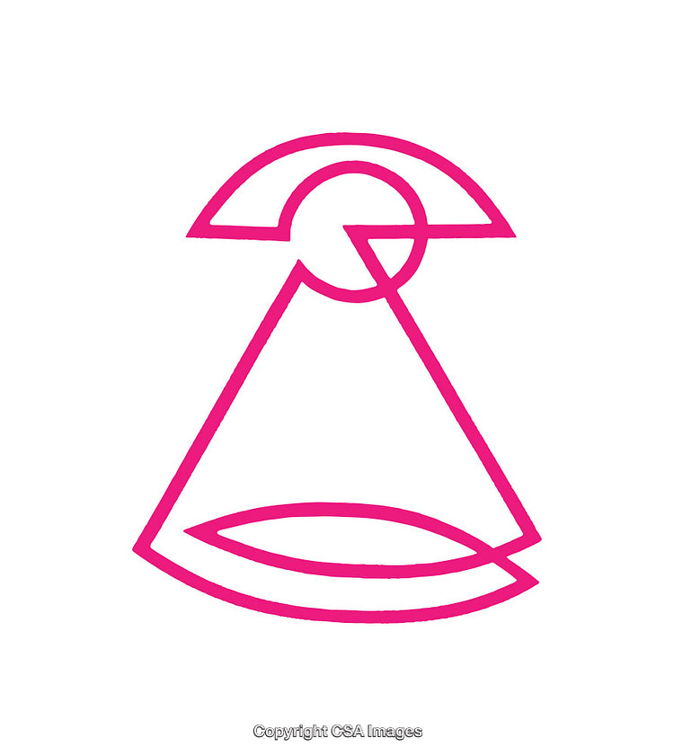 Minimal Outline Icon of a Geometric Shape in Pink Line