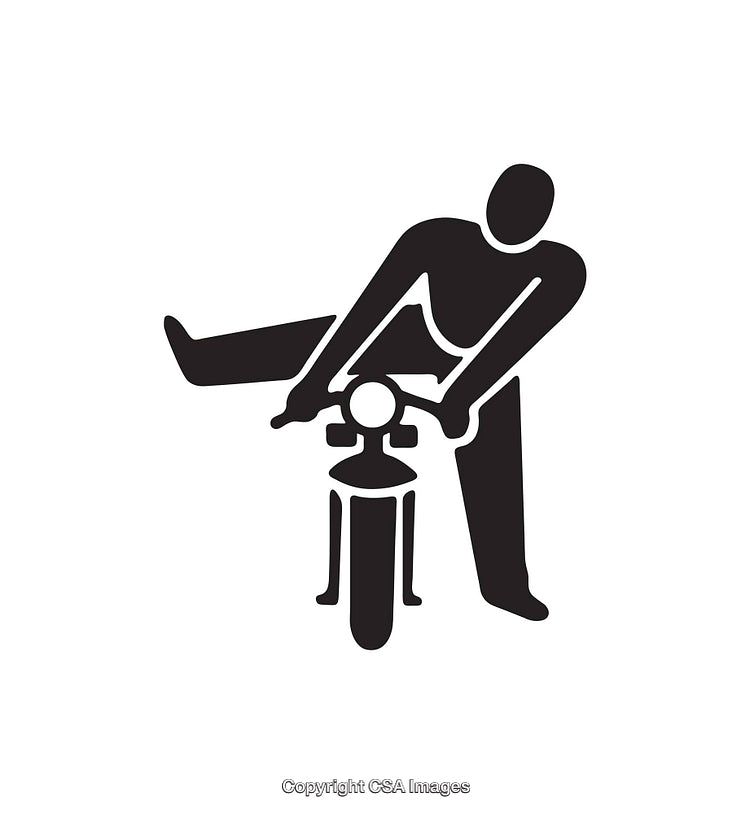 Icon of a Person Interacting with a Motorcycle in Motion