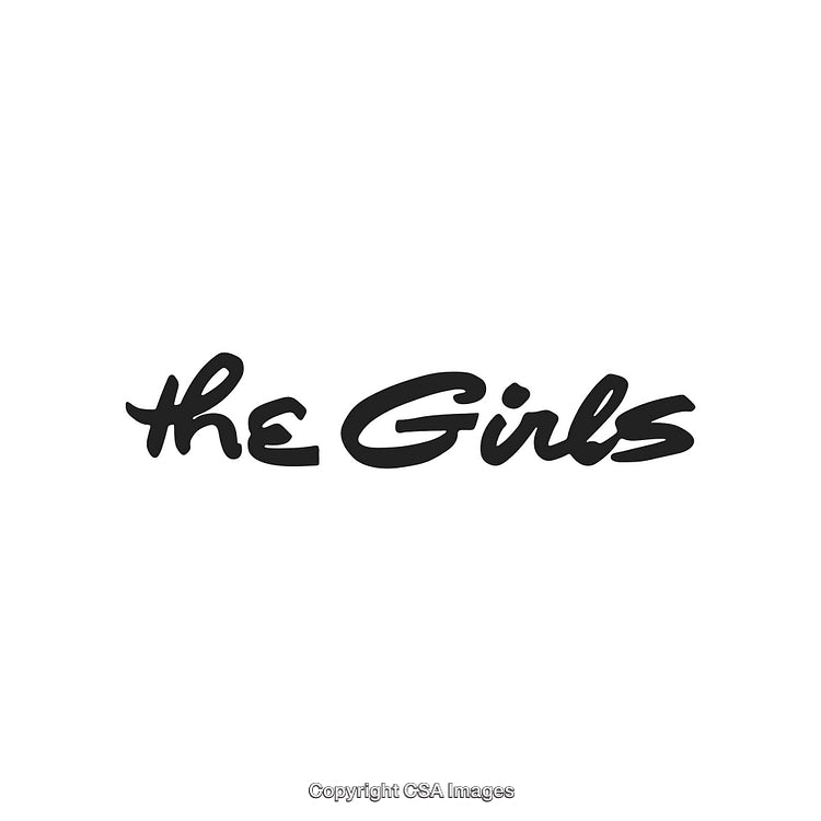 Stylized Typography Design Featuring the Text 'The Girls' in Handwritten Script