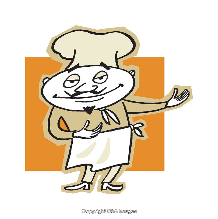 Cheerful Cartoon Chef Character Illustration in Vibrant Colors