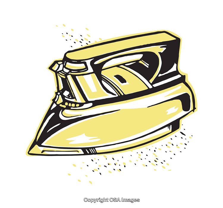 Colorful Illustration of a Vintage Iron with Retro Style
