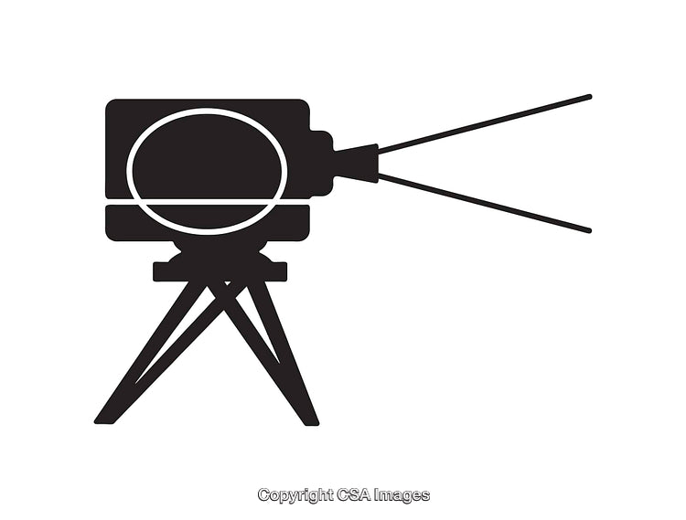 Black and White Line Drawing of a Retro Television with Antennas