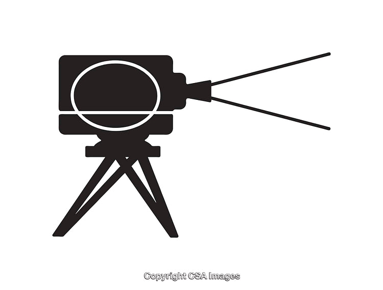 Black and White Line Drawing of a Retro Television with Antennas