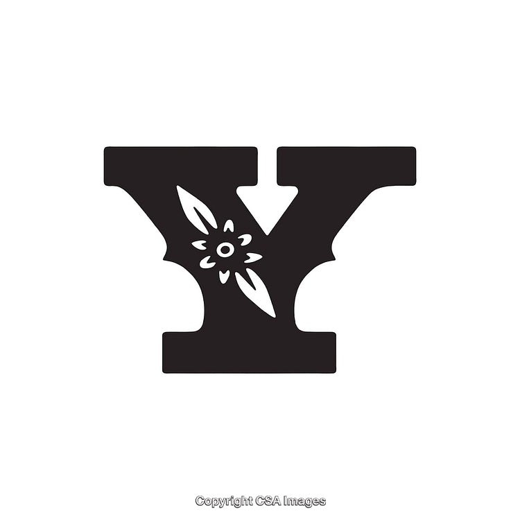 Stylized Letter Y with Floral Pattern Design