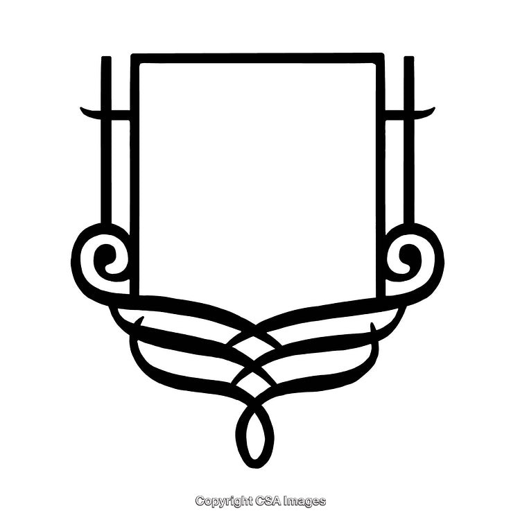 Elegant Black and White Decorative Border With Symmetric Design