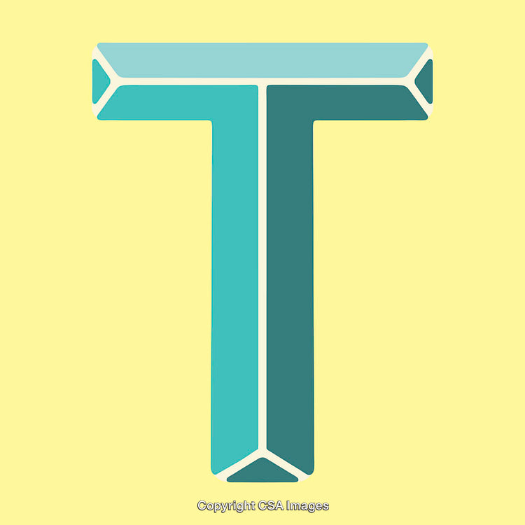 Illustration of the Letter T in Vibrant Colors on a Soft Background